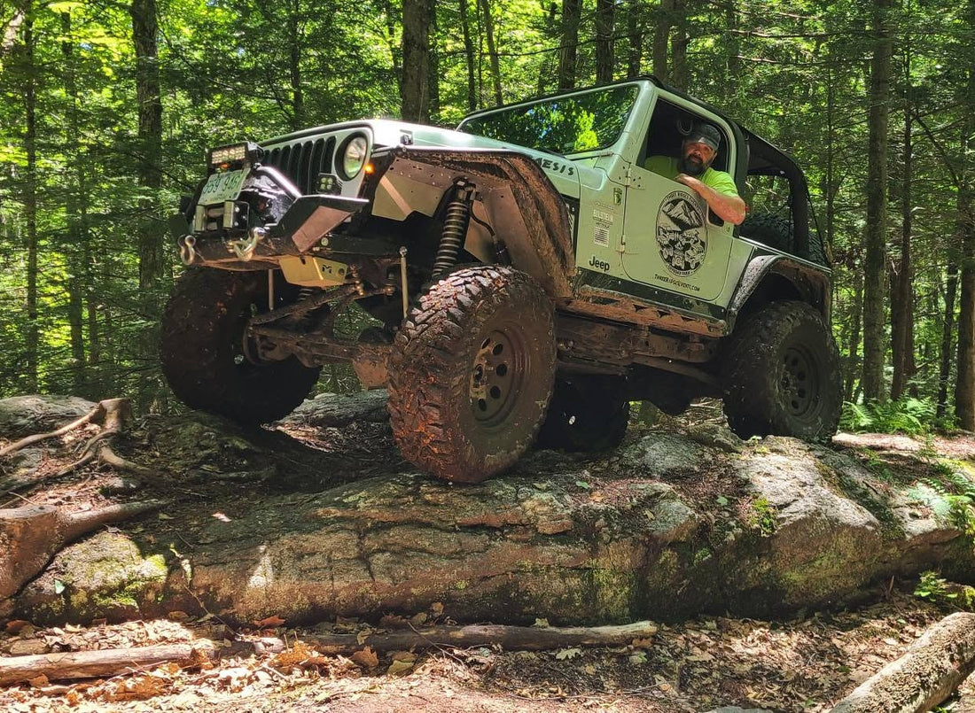 Dana on Pizza Rock at Three Ridges Events OffRoad Park in Hinsdale, NH